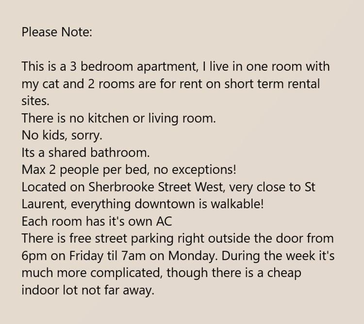 Room With King Bed In Shared 3 Bedroom Downtown Montreal Exterior foto
